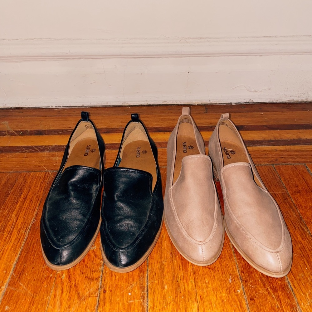 Black and nude loafers - TWO PAIRS